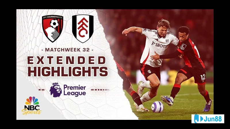 Cầu thủ của Bournemouth tung cú sút mạnh vào khung thành của Fulham Cầu thủ của Bournemouth tung cú sút mạnh vào khung thành của Fulham