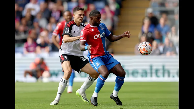 Cầu thủ của Fulham đang nỗ lực chống chọi với cầu thủ Crystal Palace để giành quyền kiểm soát bóng. Cầu thủ của Fulham đang nỗ lực chống chọi với cầu thủ Crystal Palace để giành quyền kiểm…